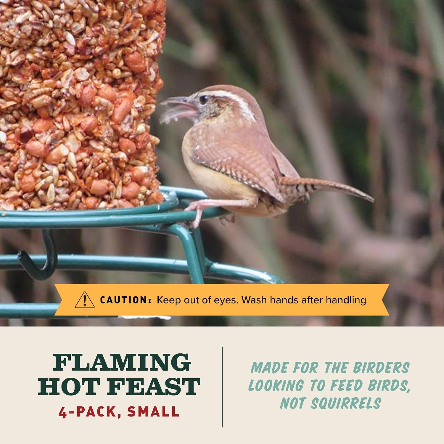 Mr. Bird Flaming Hot Feast Spicy Bird Seed Cylinder, 4-Pack, 1 lb 3 oz