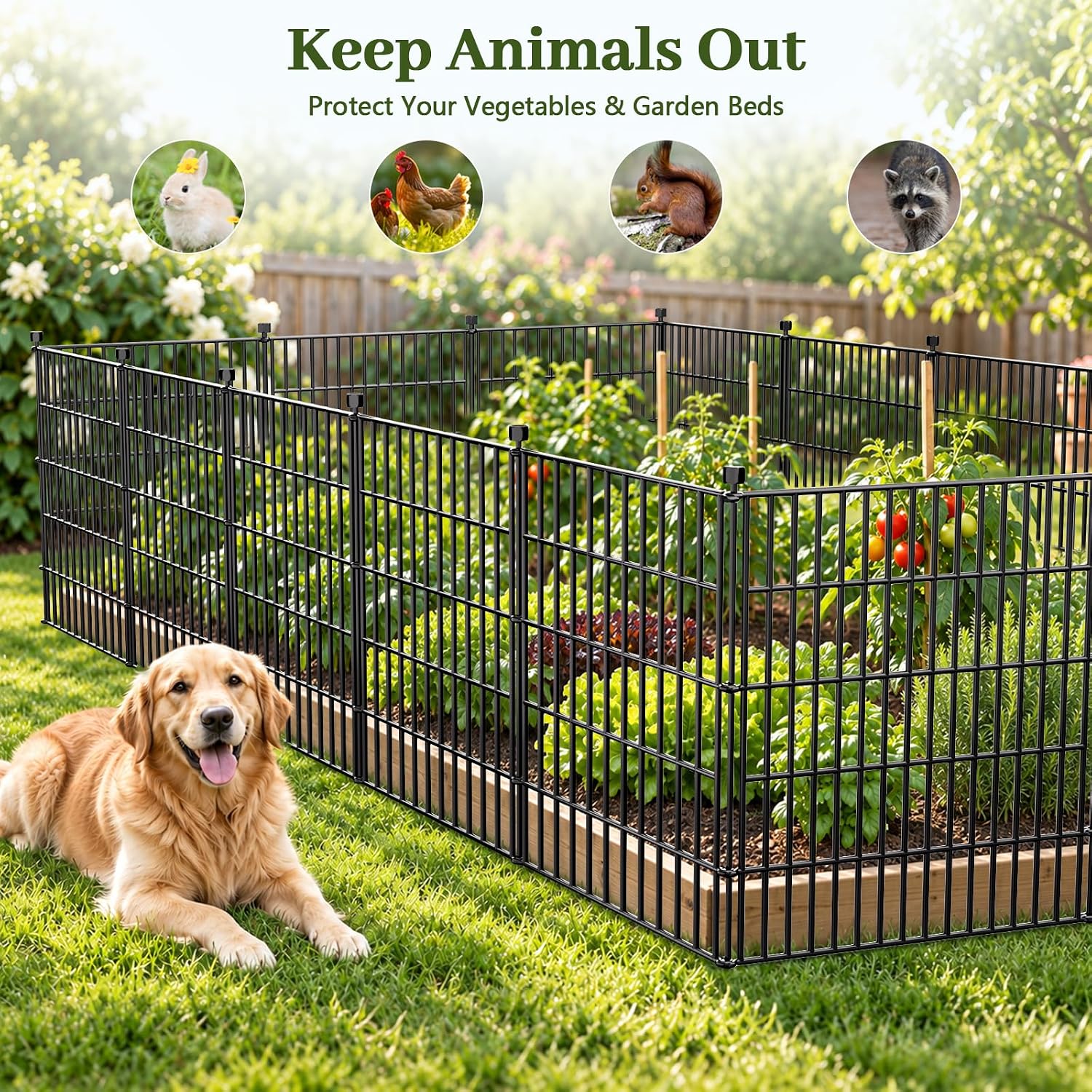 No Dig Garden Fence Outdoor for Yard, 40in (H) x 23.6ft(L)