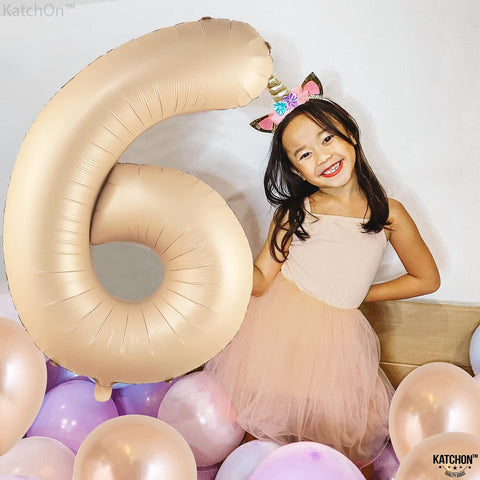KatchOn Caramel Number 6 Balloon 40 Inch