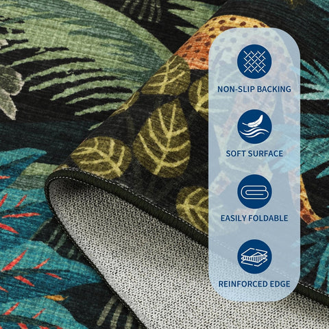 GarveeHome Area Rugs 8x10 for Living Room, Jungle Animal Large Washable Rug Soft Non Slip Backing Floor Mat Carpet Indoor Thin Accent Rug for Bedroom Dining Room Playroom Nursery Home Decor