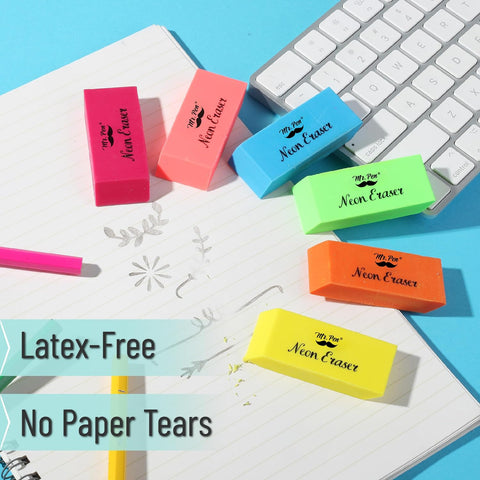 Mr. Pen- Pencil Eraser, 24 Pack, Neon Colors