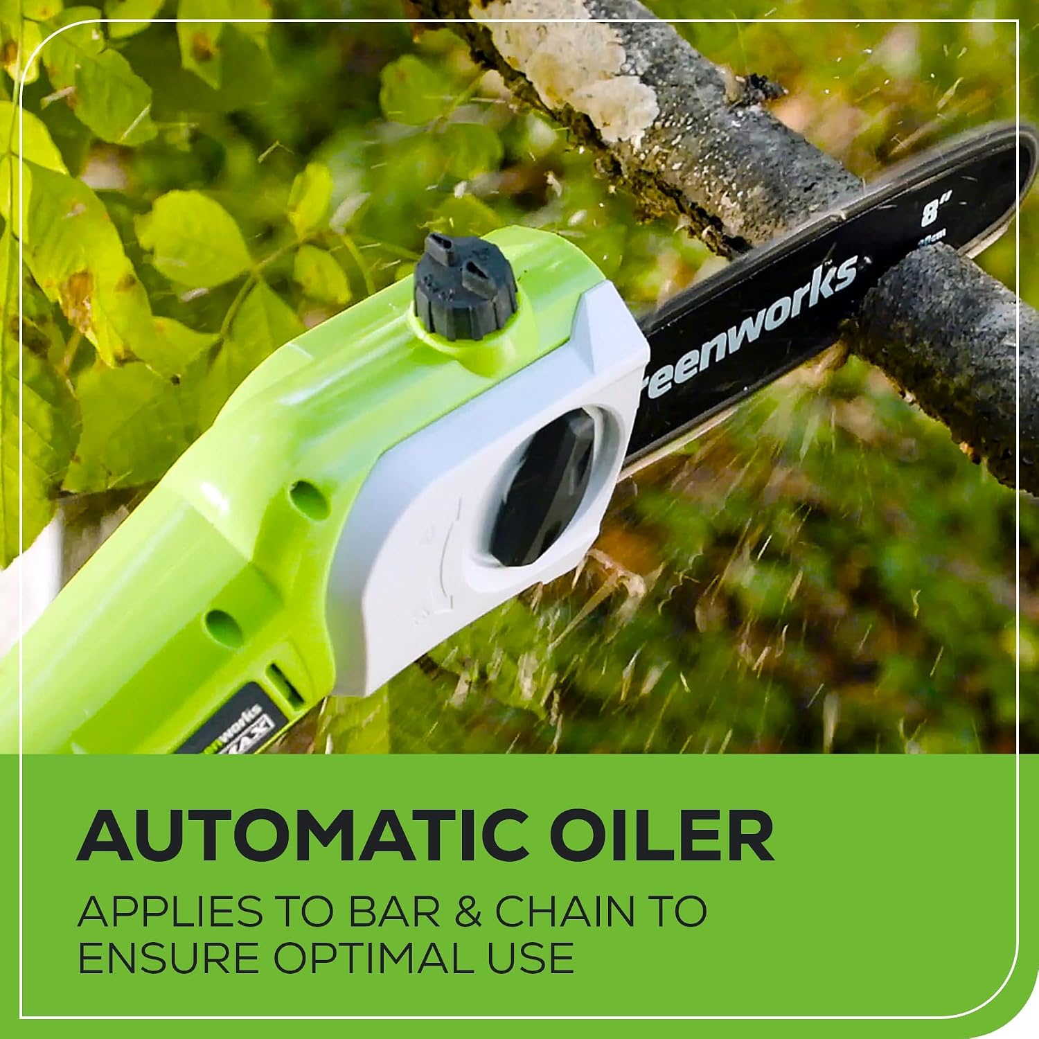 Greenworks 40V 8 in Pole Saw Hedge Trimmer Kit, 2.0 Ah Battery and Charger