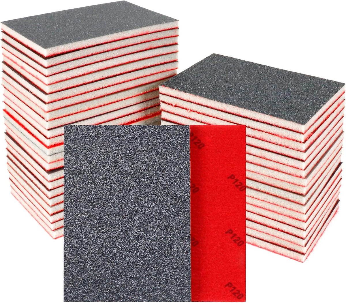 24 PCS Sanding Sponge Block 120 Grit Wet Dry Sandpaper for Wood Metal