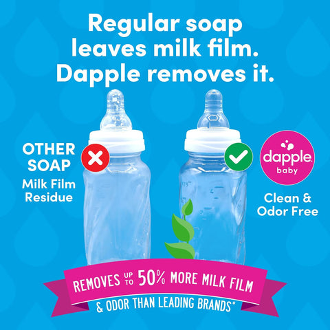 Dapple Baby - Fragrance Free Bottle & Dish Soap - 16.9 fl oz (3 Pack)