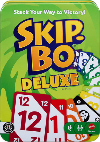Mattel Games Skip-Bo Deluxe Card Game Tin, Ages 7+, Players 2-6