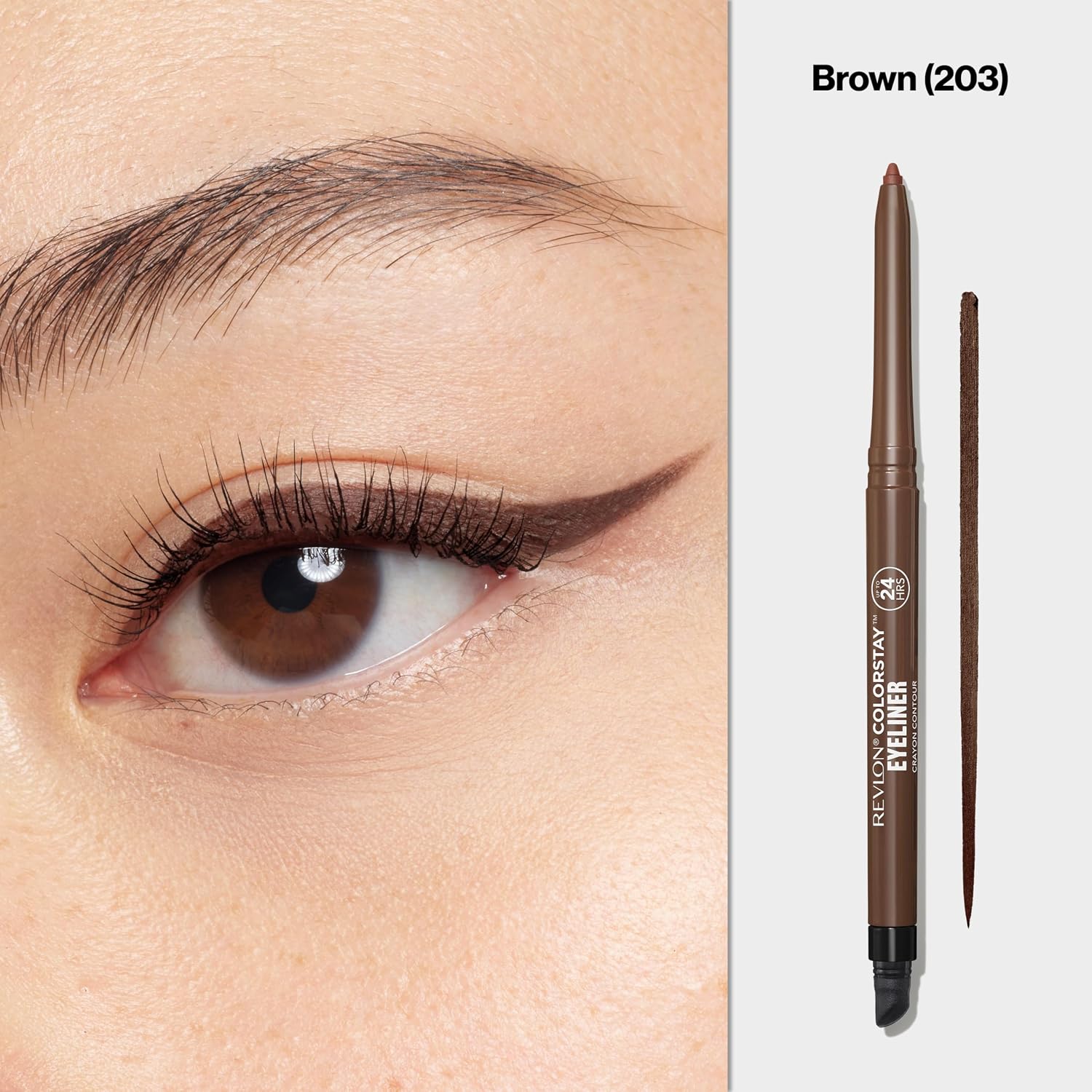 Revlon ColorStay Pencil Waterproof Eyeliner, 203 Brown, 0.01 oz