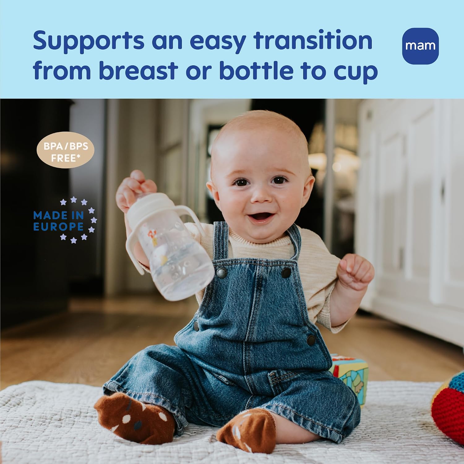 MAM Trainer Sippy Spill-Proof Cup 8 oz. Transition Cup 4+ Months, 1 Pk