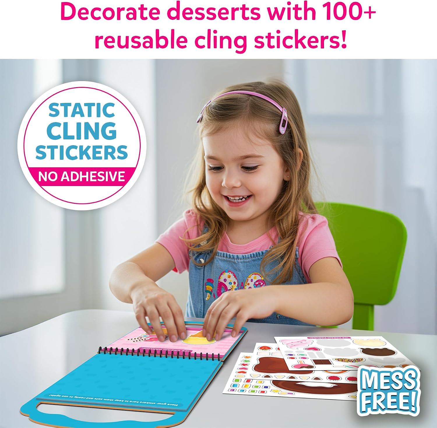 Skillmatics Peelies – Dessert Chef, Reusable Stickers, Gift for Toddlers