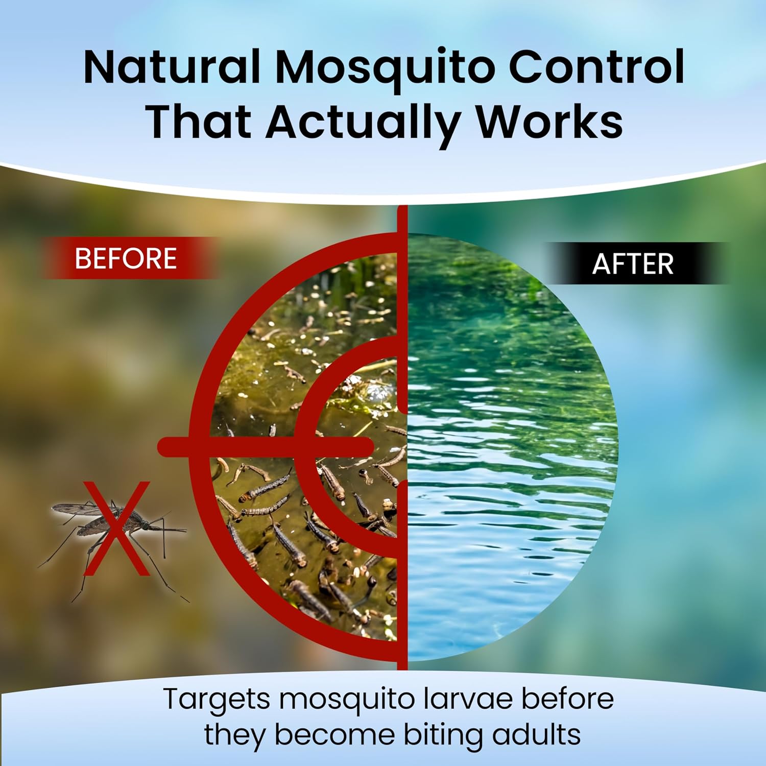 MICROBE-LIFT BMC Biological Mosquito Control, Liquid Treatment for Medium-Sized Decorative Water Gardens Up to 2,000 Gallons, Fountains and Ponds, 6 Fluid Ounces
