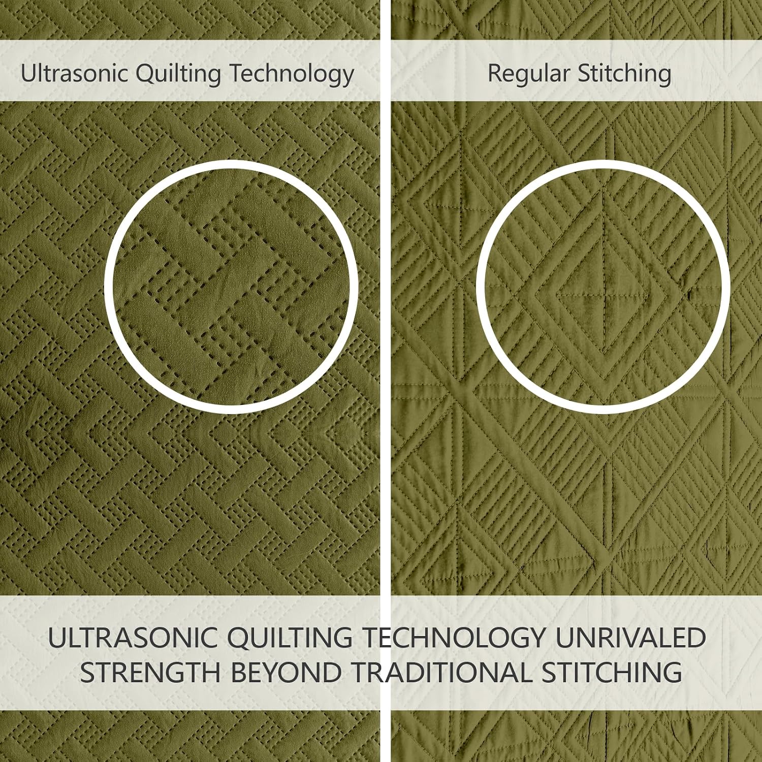FLYMME Twin Quilt Set,Lightweight Olive Green Bedspreads,Basket Weave Pattern,Ultra Soft Microfiber Bedspread Bed Coverlet 2 Pieces for All-Seasons (1 Quilt,1 Shams)
