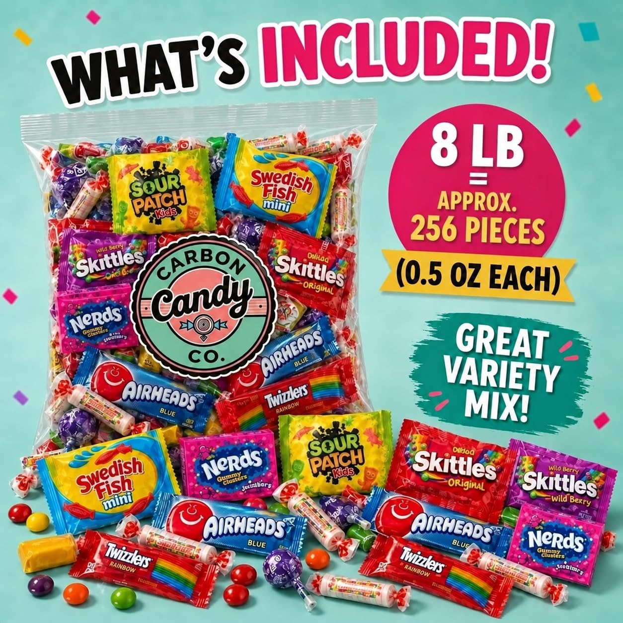 Pinata Candy Variety Pack - 8 Lb Assorted Mix, Halloween Candies for Kids