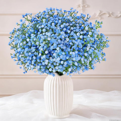 Yastouay Babys Breath Artificial Flowers, 6Pcs Fake Babys Breath Flowers Artificial Bulk, Real Touch Faux Babies Breath Gypsophila Bouquet for Wedding Centerpiece Floral Arrangement Party Decor