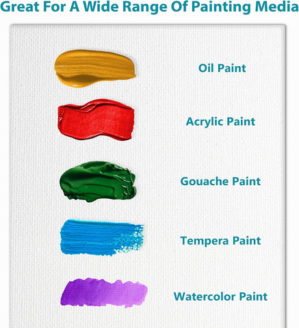 KEFF 12-Pack Bulk Canvas Boards, 9x12 Canvas for Acrylic, Oil, Watercolor, Tempera - 100% Cotton Primed Painting Canvas