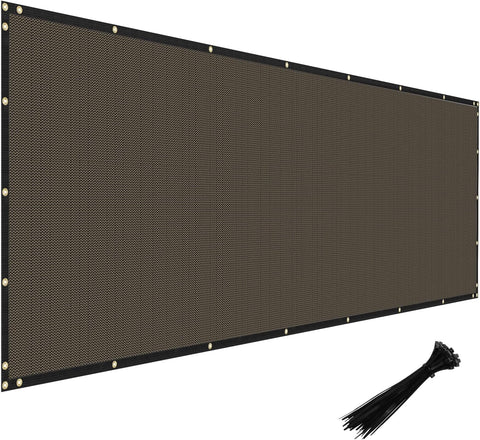 Windscreen4less 4' x 20' Privacy Fence Screen Heavy Duty Windscreen Fencing Cover Windblock Mesh Fabric Shade Cloth with Brass Grommtes for Garden Yard Pool Deck Carport Construction, Brown