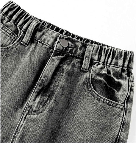 BEAUDRM Girl's Baggy Jeans Wide Leg Cute Jeans