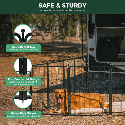 FXW Rollick Dog Playpen, Indoor, Yard & RV Camping, 32" H, 24 Panels