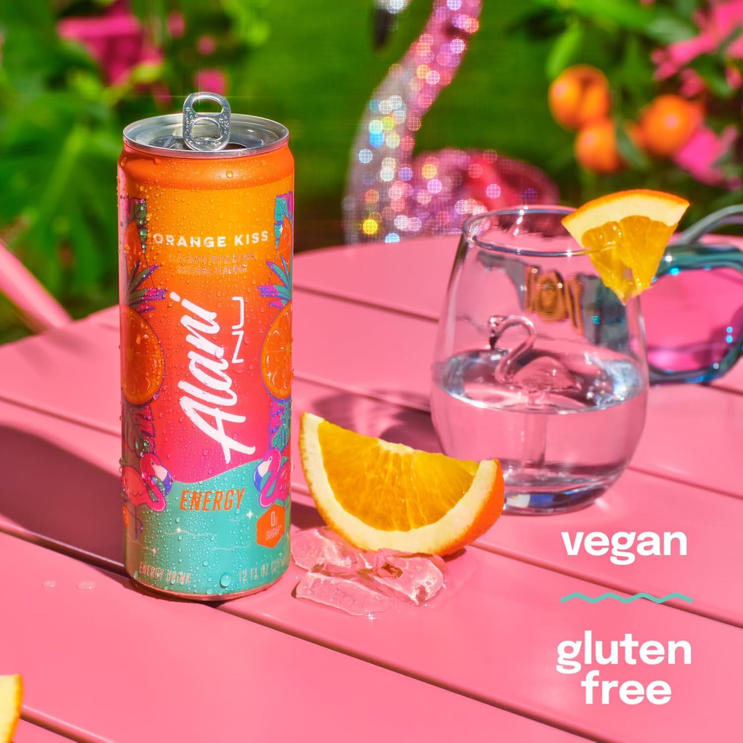 Alani Nu ORANGE KISS, Sugar Free, Low Calorie Energy Drinks, 200mg Caffeine, Biotin, B Vitamins, Zero Sugar, 10 Calories, 12 Fl Oz Cans, 24 Pack