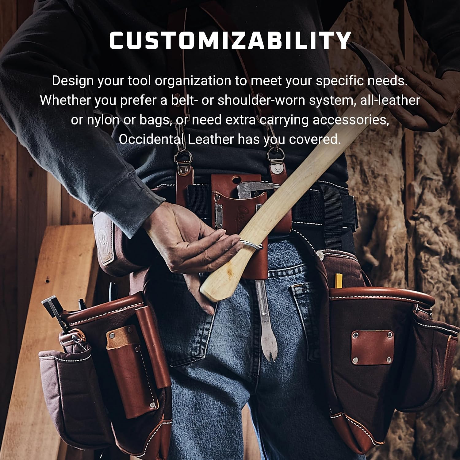 Occidental Leather 3" Ranger Leather Work Belt - Large, OxyRed - Bridle Leather, Heavy-Duty Steel Roller Buckle, Edge Stitched - Made in USA