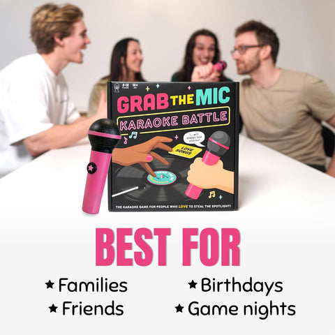 Grab The Mic Battle - Karaoke Party Game For Bad Singers, Teen & Adult Fun