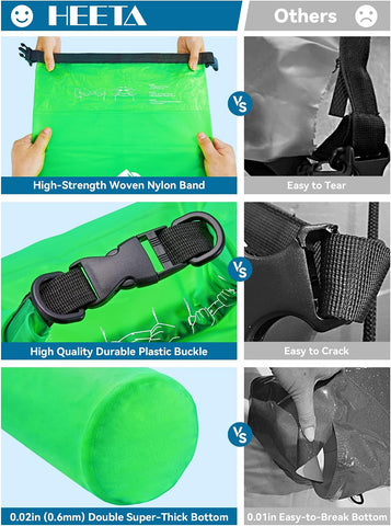 HEETA Dry Bag Waterproof Backpack with Phone Case 5L/10L/20L/30L/40L