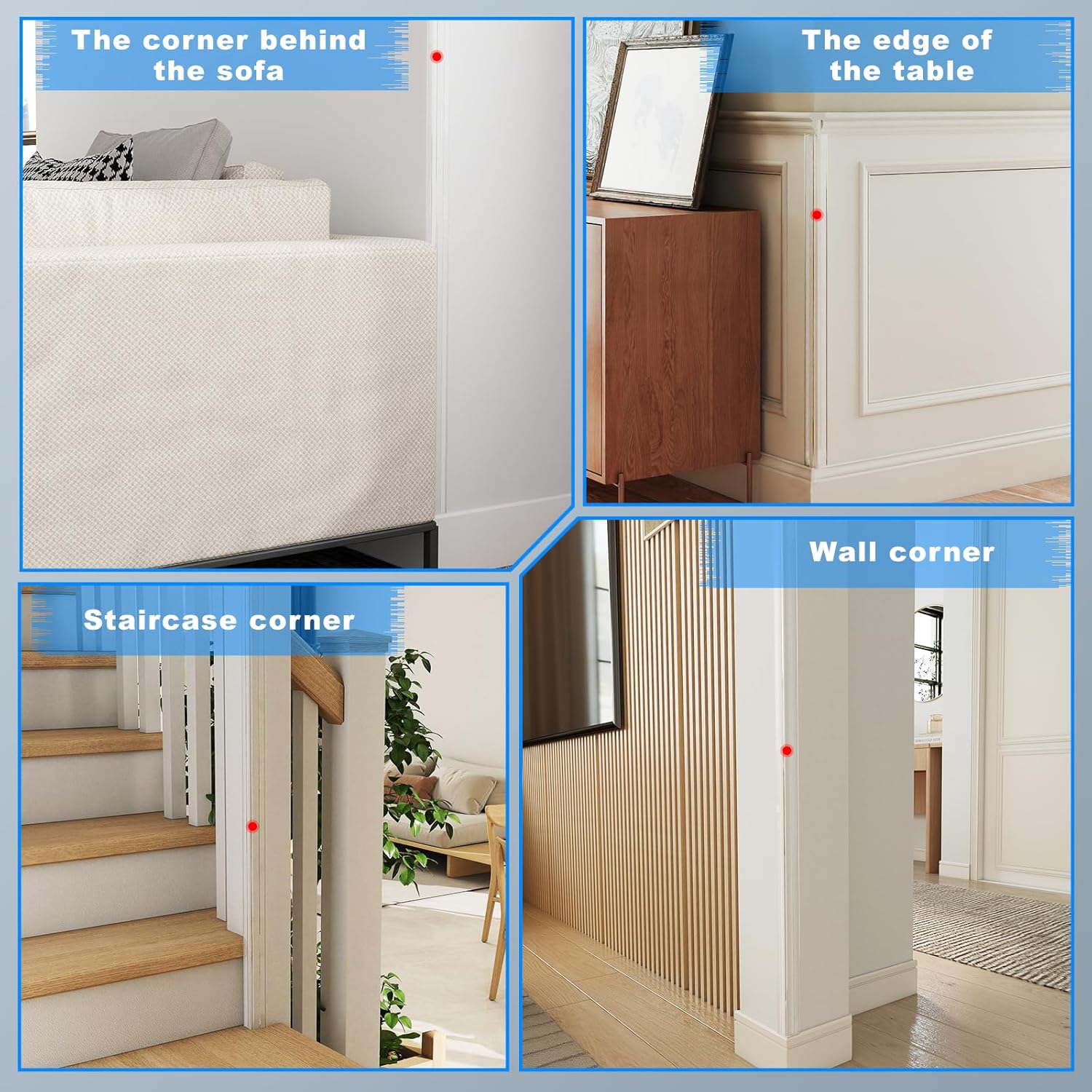 Self-Adhesive Clear Wall Corner Protector - 4Pack, 16 x 1.18 in