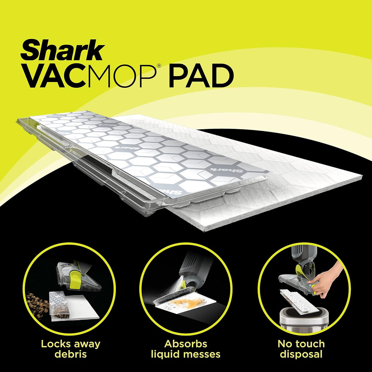 Shark VACMOP Disposable Hard Floor Pad Refills, 32 Count, VMP32