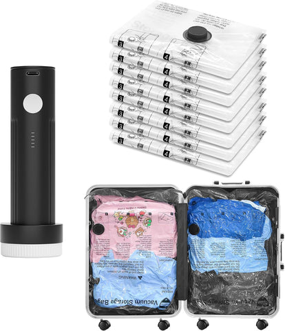 Vacuum Seal Bags for Clothing Travel with Electric Pump, 8 Small