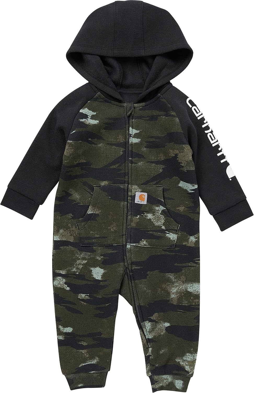 Carhartt baby-boys Long-sleeve Hooded Zip-up Footless Jumpsuit One-piece Hoodie