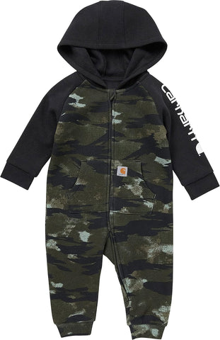 Carhartt baby-boys Long-sleeve Hooded Zip-up Footless Jumpsuit One-piece Hoodie