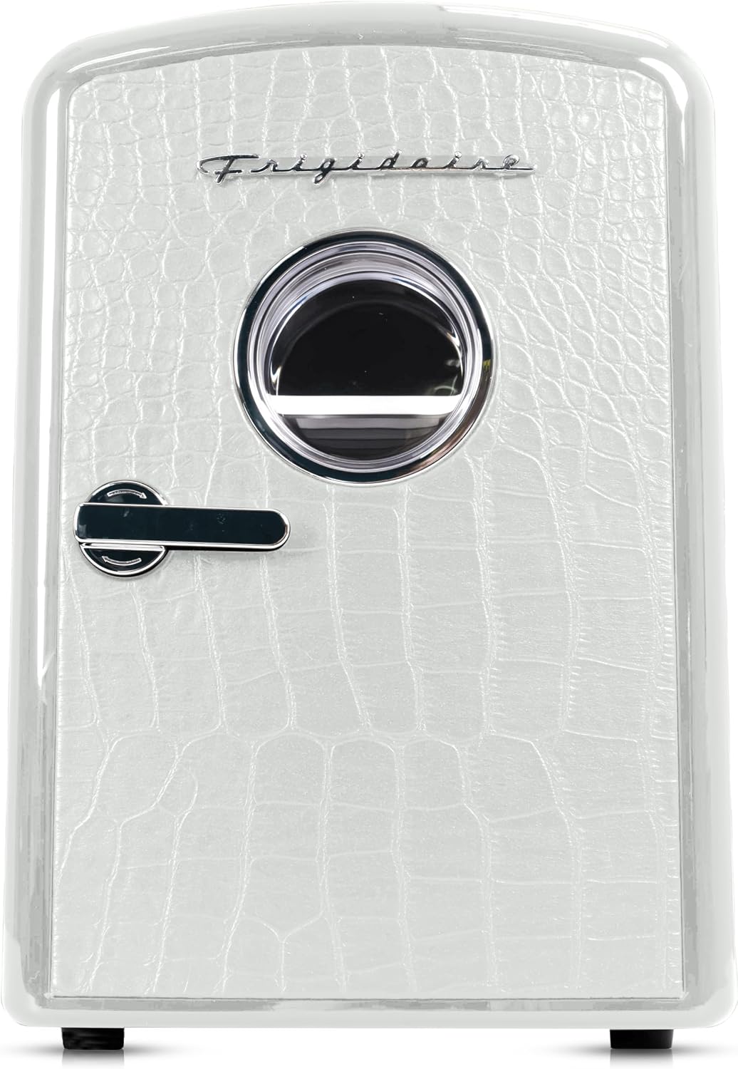 Frigidaire 9 can/6l mini personal fridge cooler Crocodile Finish door-W: 7.08" x L: 11.81" X H: 10.04 (White)