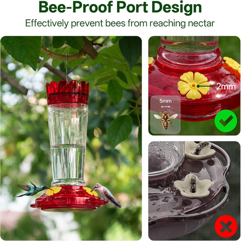 Hummingbird Feeders for Outdoors 2 Pack 14Oz Plastic Ant&Bee Proof
