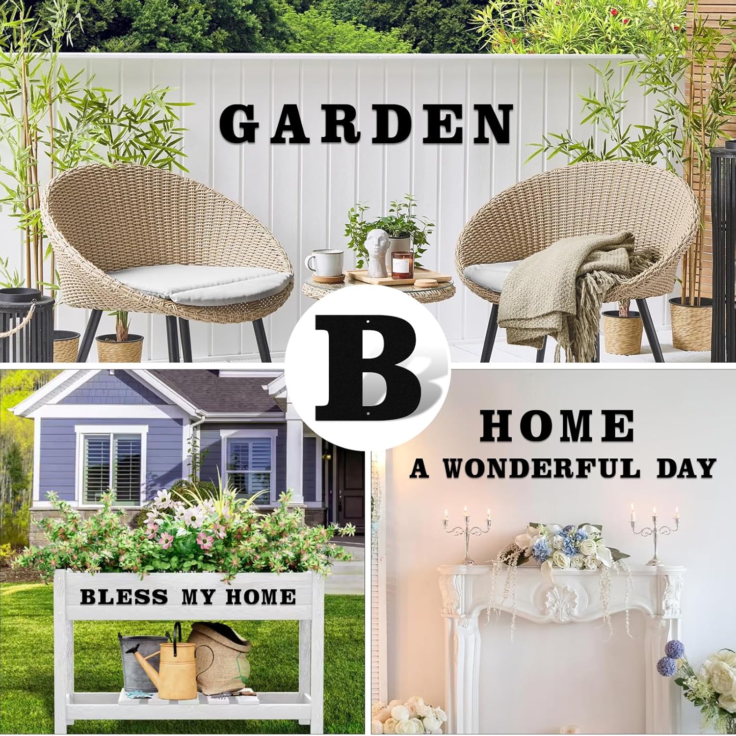 3"4"5"6"7"8" House Numbers for Outside Modern Address Sign - Matte Black Metal Letters Door Numbers Plaque for Home Street Garden & Office Weatherproof Number Letters (Letter F)