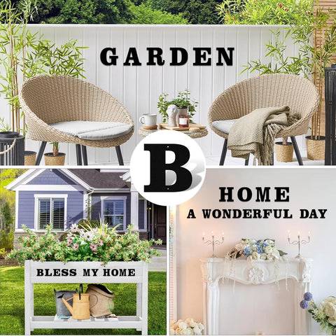 3"4"5"6"7"8" House Numbers for Outside Modern Address Sign - Matte Black Metal Letters Door Numbers Plaque for Home Street Garden & Office Weatherproof Number Letters (Letter F)