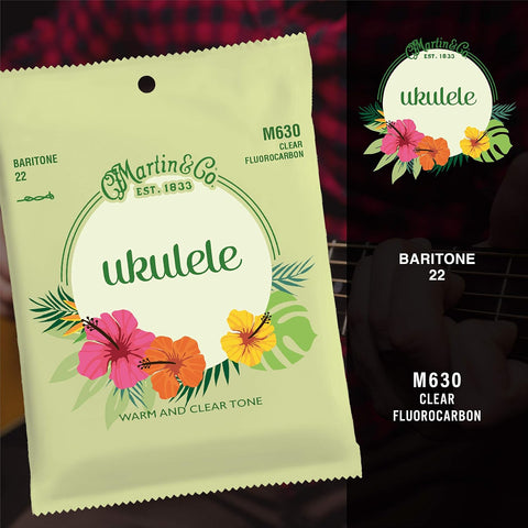 Martin Ukulele Strings M630, Baritone-Gauge Fluorocarbon Ukulele Strings