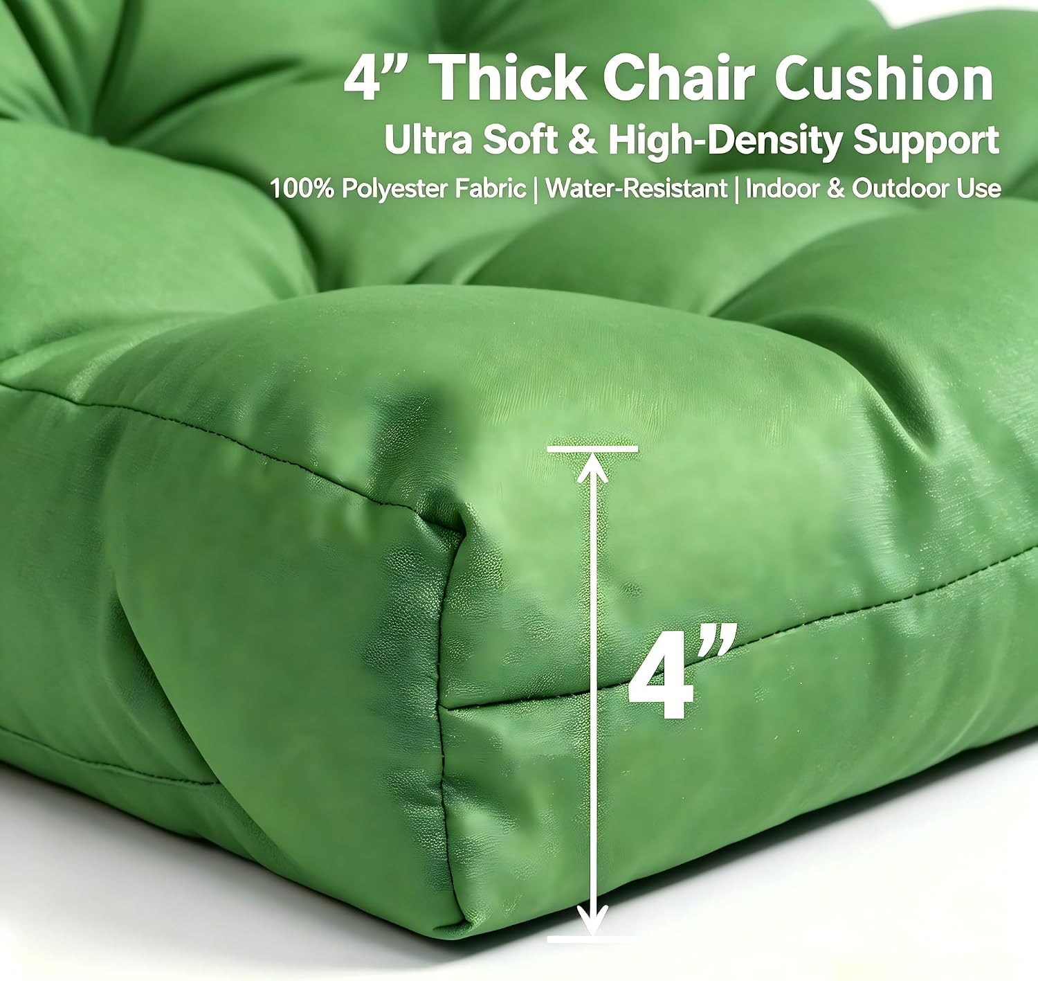 QILLOWAY Outdoor Chair Cushion for Patio Furniture, Waterproof Patio Cushions with Ties, Fade Resistant Replacement Pads for Outdoor Rocking Chairs,Green