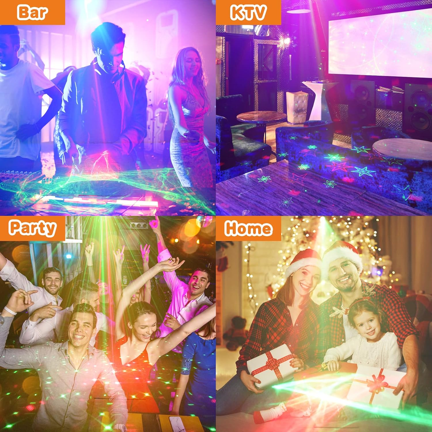 Enjoyedled DJ Disco Stage Party Lights with Northern Laser Light Effect