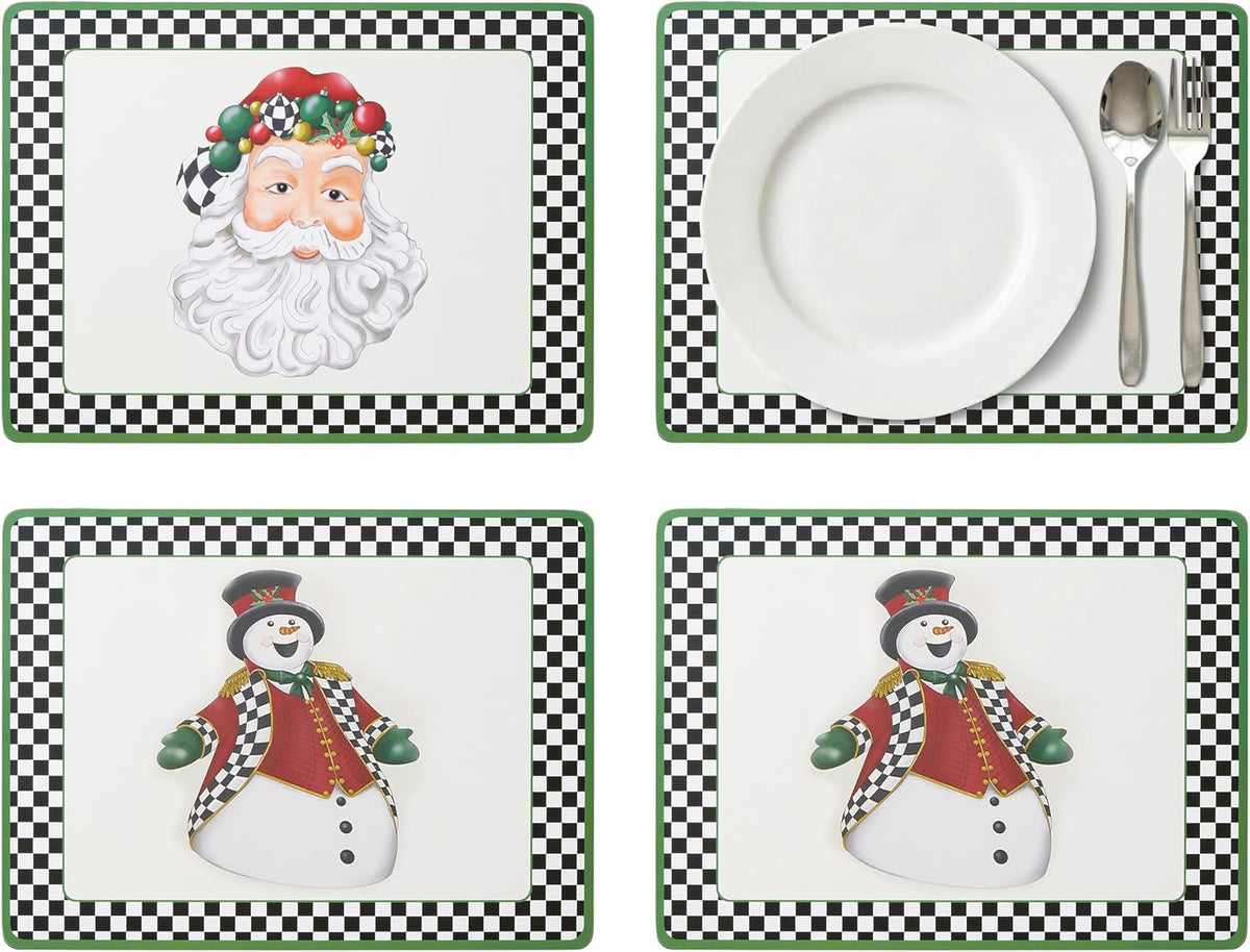 Pimpernel Black and White Christmas Placemats - Set of 4