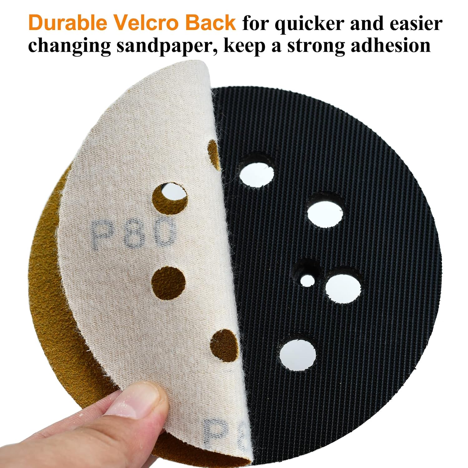 5-Inch 8-Hole Hook and Loop Sanding Discs 80-Grit, 100-Pack