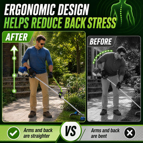 Upgraded Weed Eater Handle, Ergonomic Green String Trimmer Handle