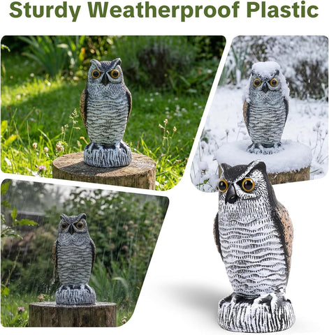 OFFO Realistic Owl Statue, Hand-Painted Garden Owl Decor, 10 Inch