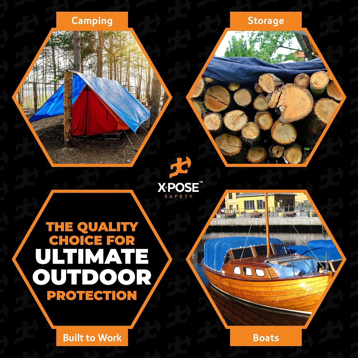 Better Blue Poly Tarp - 5' X 7' - Multipurpose Protective Cover, Lightweight, Durable, Waterproof, Weather Proof - 5 Mil Thick Polyethylene - by Xpose Safety
