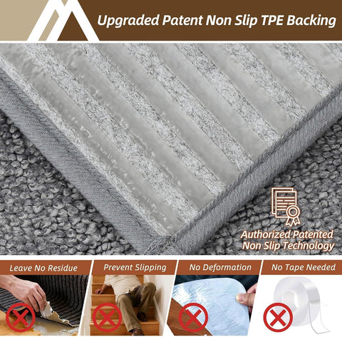 COSY HOMEER Stair Treads for Wooden Steps Non Slip 9"x28",15pc,Medium Grey