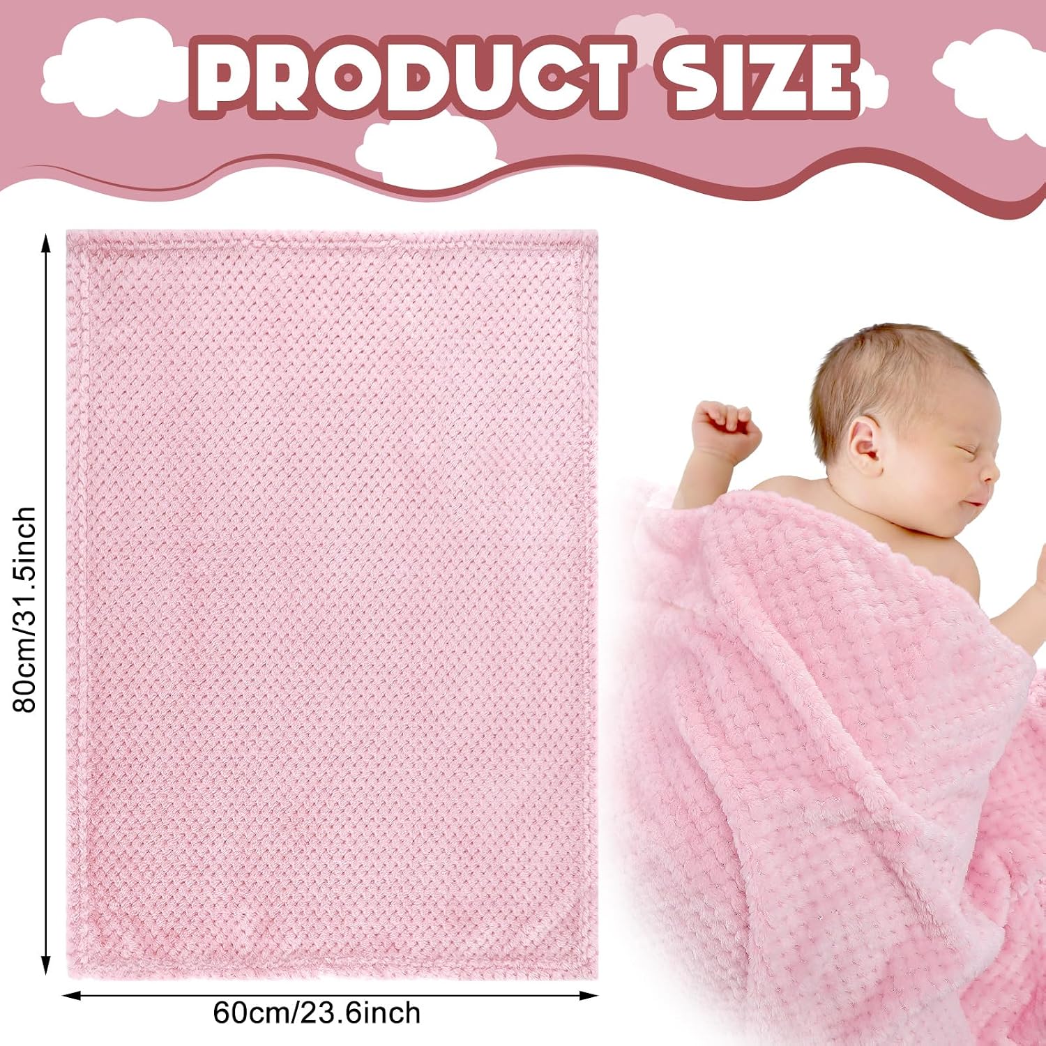 Frienda 4 Pcs Baby Blanket for Girls Boys Infant 32x24,Fresh Color