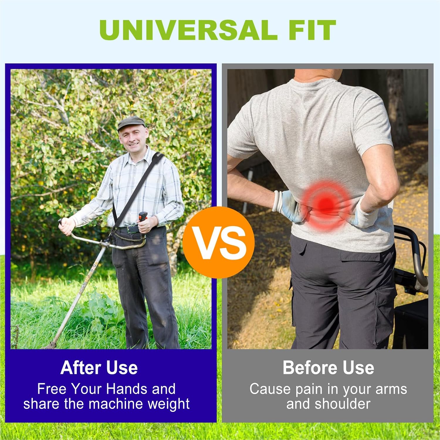 Trimmer Strap for Weed Eater Shoulder Strap Harness [Upgraded Metal-Clip]