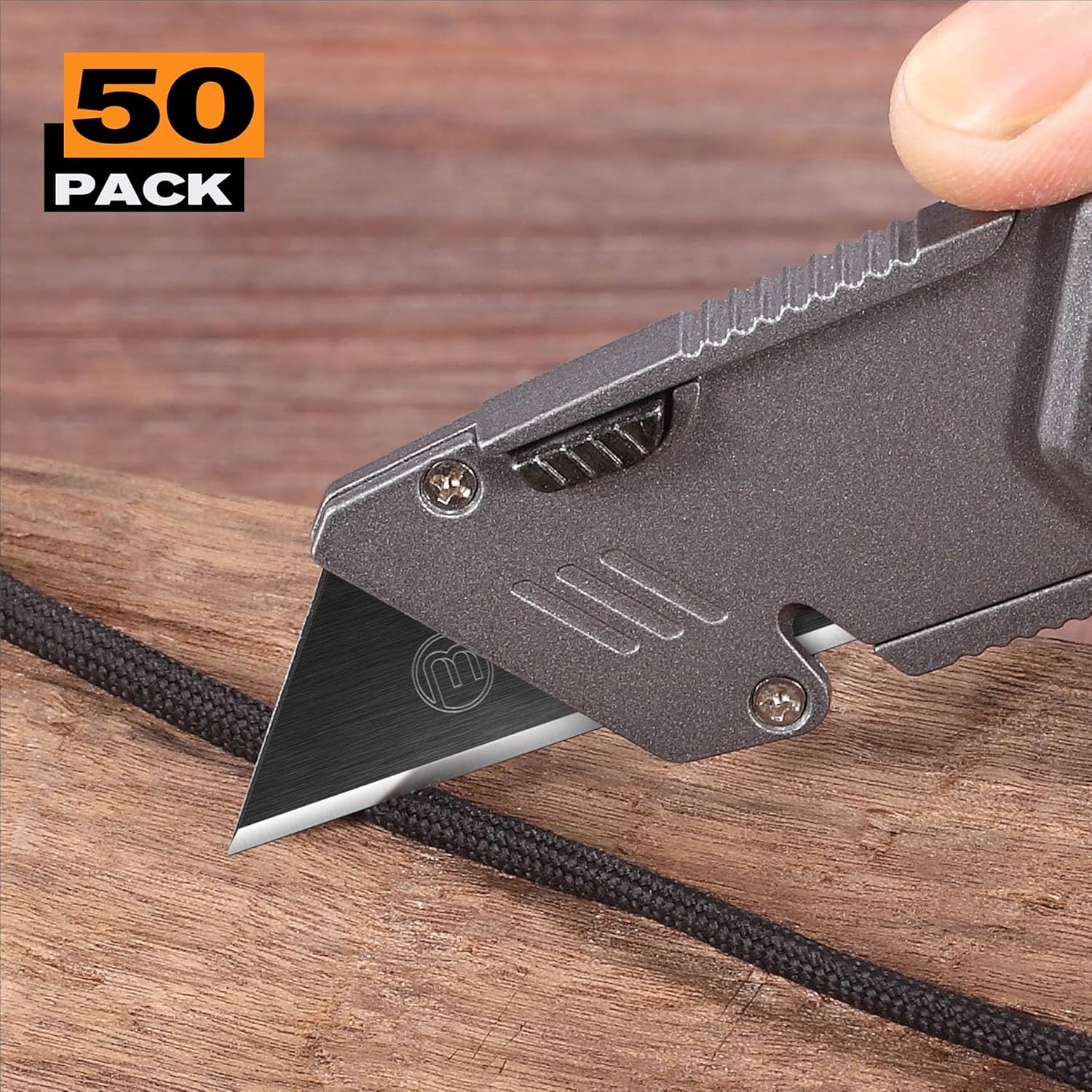 M MEEPO Utility Knife Blades, Never Rust, Blackened SK-5 Steel, 50-Pack