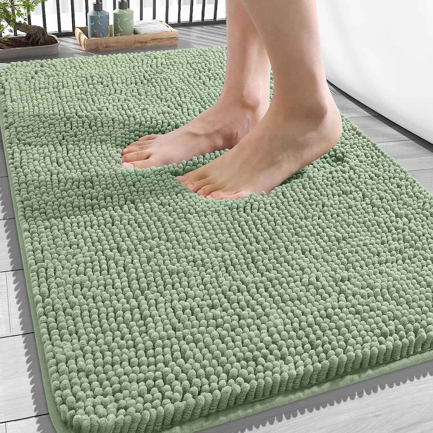 OLANLY Bathroom Rugs 34x21, Extra Soft Absorbent Chenille Bath Rugs