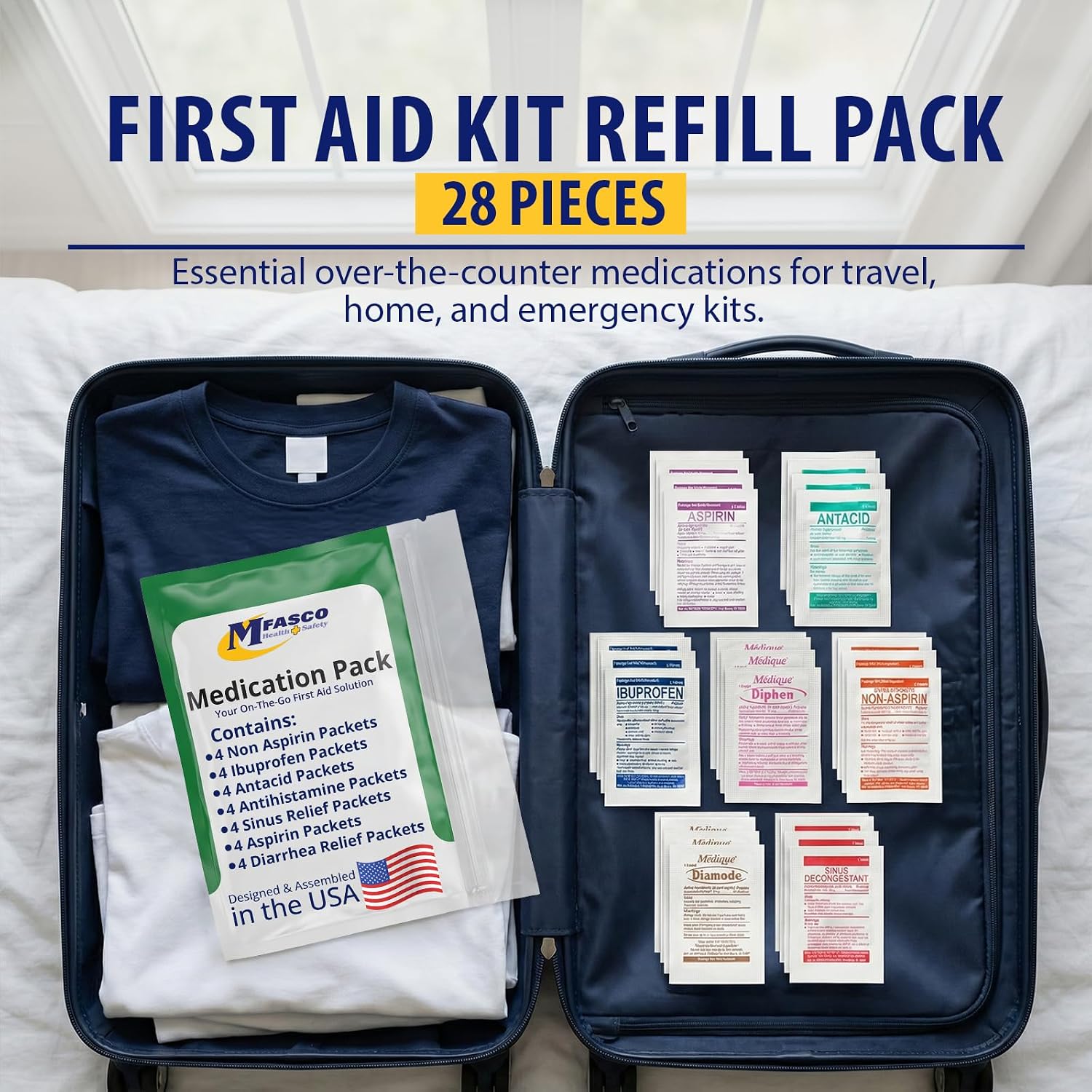 MFASCO 7 in 1 Travel Size Medicine Kit - TSA Approved
