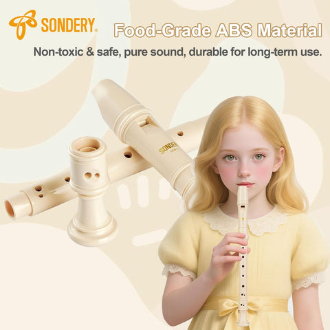 Sondery Soprano Recorder flute Instrument Baroque Fingering for All Ages