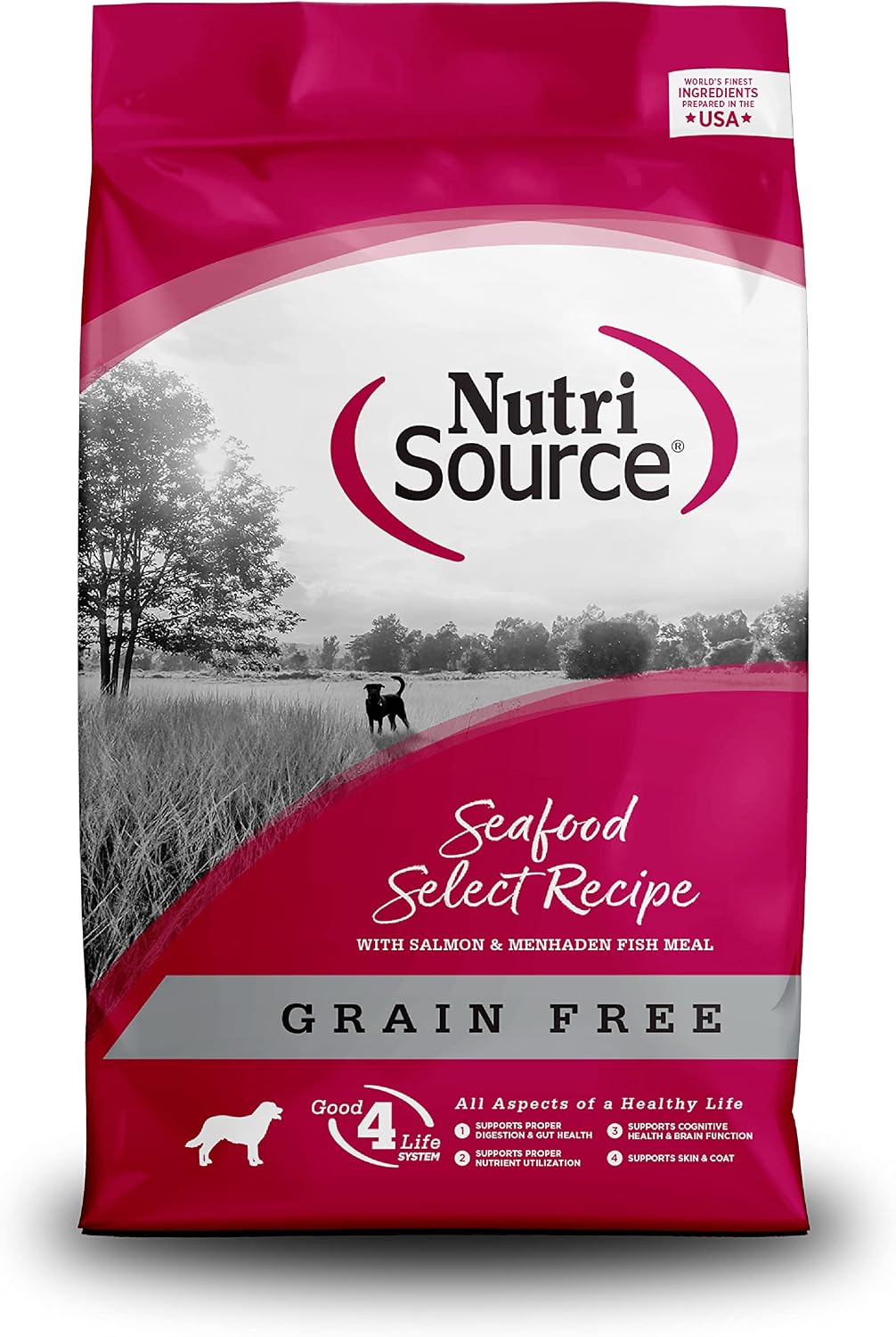 NutriSource Grain Free Seafood Select Dog Food, Multi-Protein, 26lb