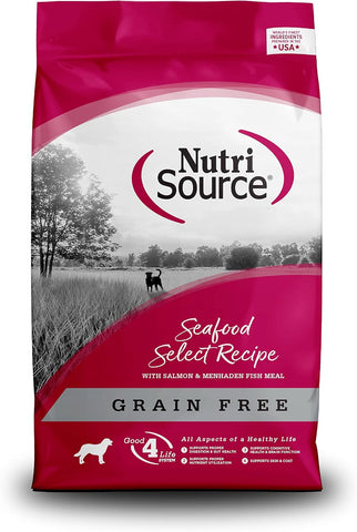NutriSource Grain Free Seafood Select Dog Food, Multi-Protein, 26lb